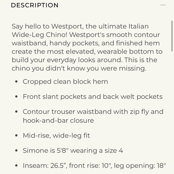 Frank & Eileen Westport Wide Leg Chino - Picture 4 of 5